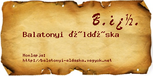 Balatonyi Áldáska névjegykártya
